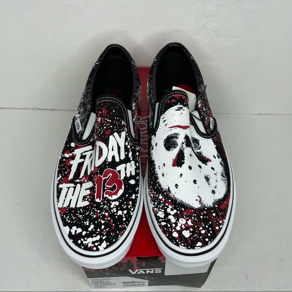 Vans X House of Terror Slip-on “Friday the 13th/Jason Voorhees” NEW 2021 - Picture 2 of 4